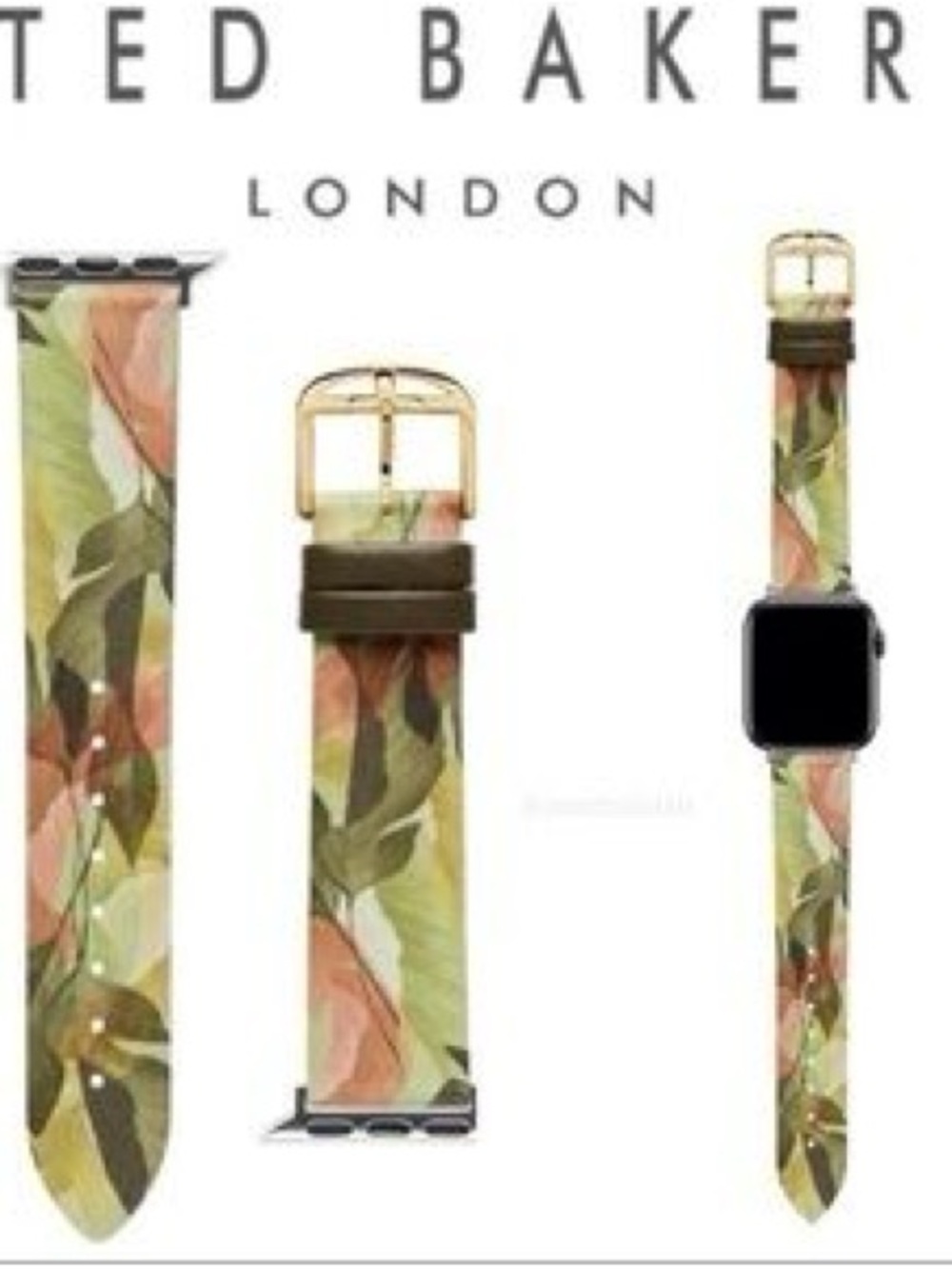 TED BAKER LONDON LEATHER APPLE WATCH STRAP FLORAL MULTI 38-40 mm NWT